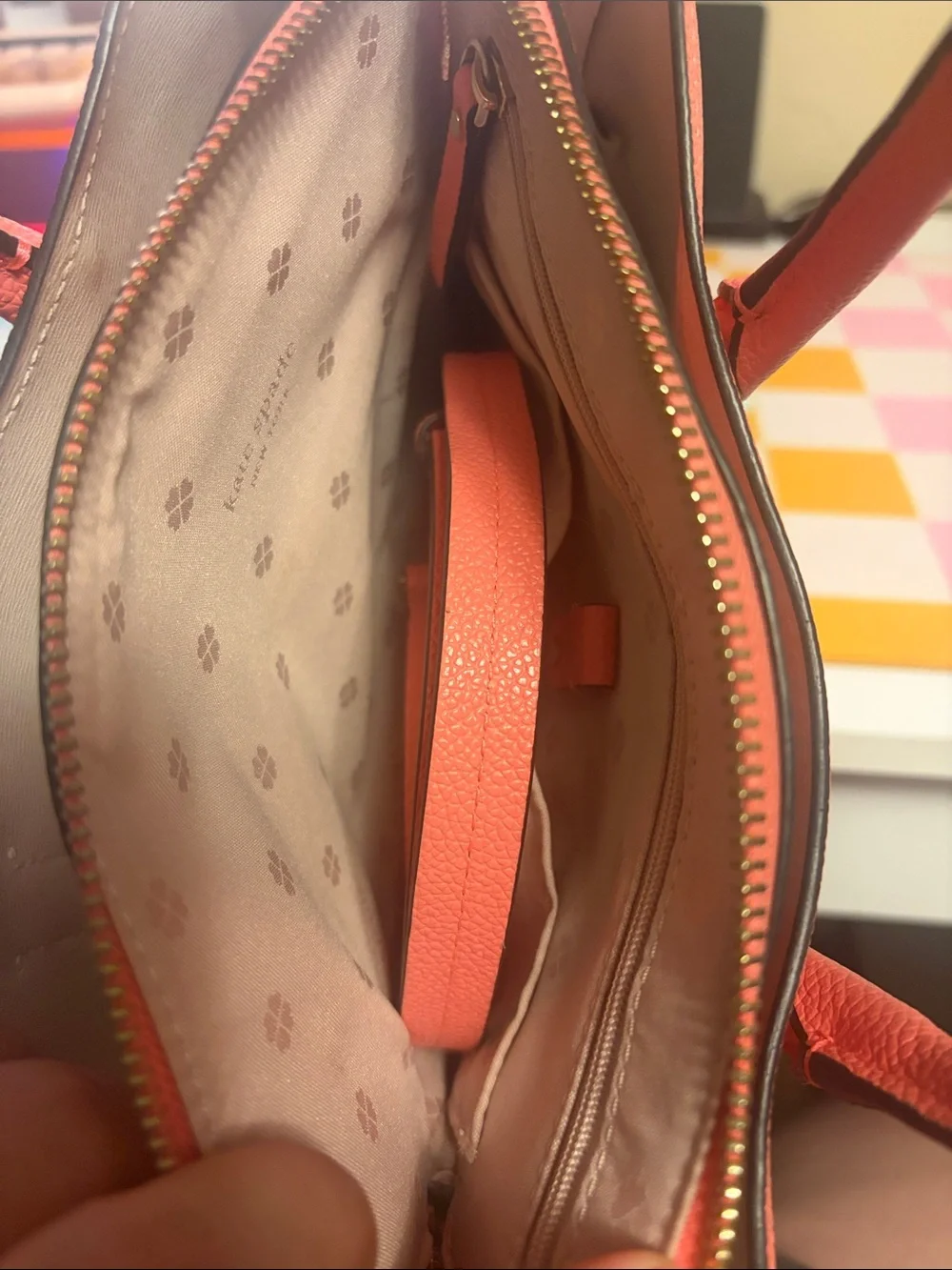 kate spade Coral Pink Pebbled Leather Satchel - Picture 7 of 9
